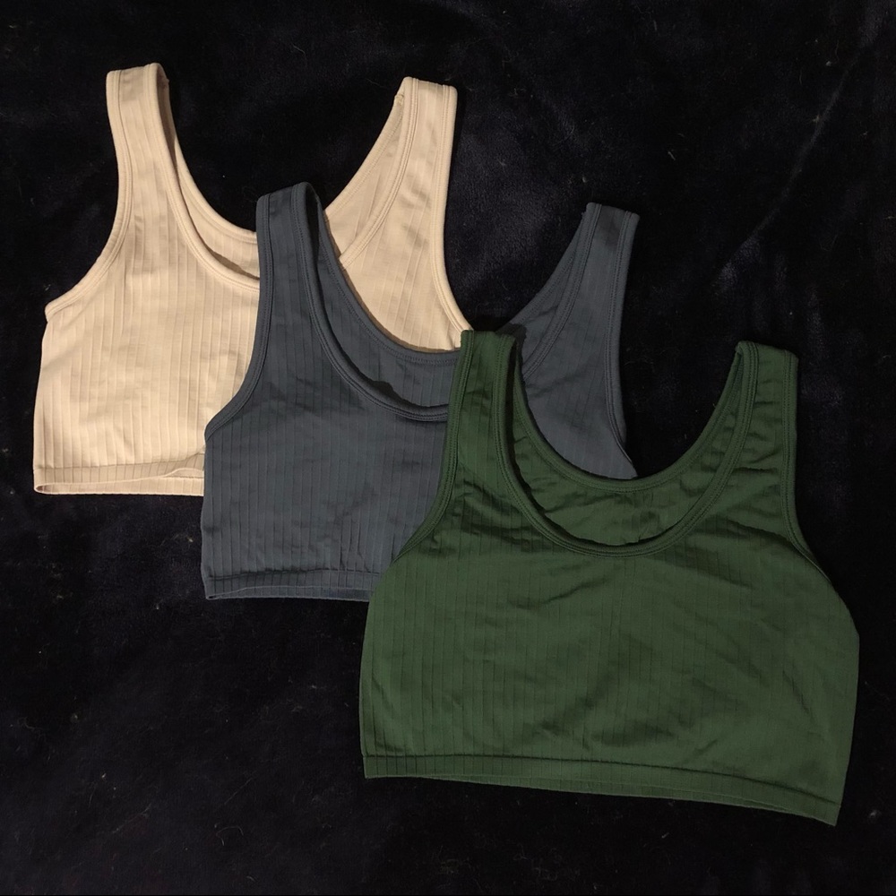 Set of 3 Aerie Shelf-Bra Bralettes Small